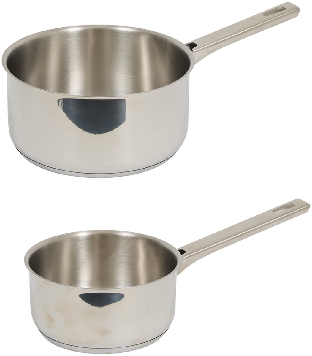 Set van 2 Steelpannen Ø 16 / 20 cm Zilver