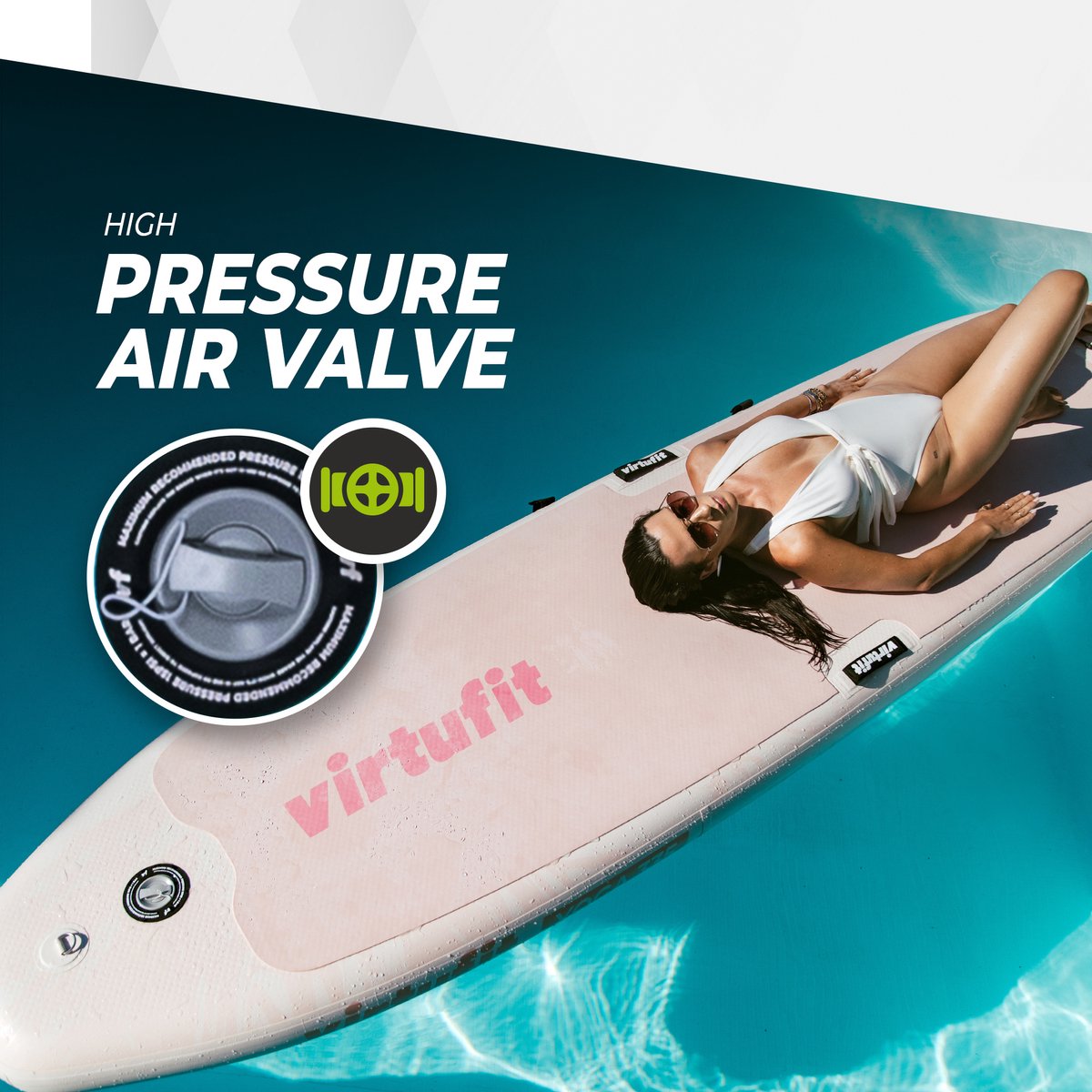 VirtuFit Cruiser Opblaasbaar SUP Board 305 cm - Max. 180 kg - Complete Set - Incl. Kajak Zitje, Peddel, Pomp, Tas & GoPro-mount - Stand Up Paddle Board - Roze – foto 4