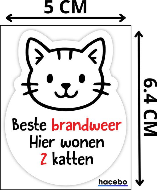 2 katten in huis - red mijn huisdier - Brandweer & Hulpdiensten - sticker