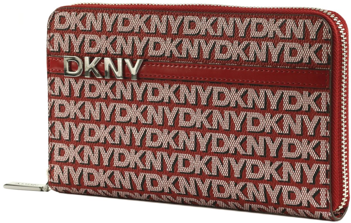 DKNY portemonnee Avril Zip Around Wallet Bright Red rood