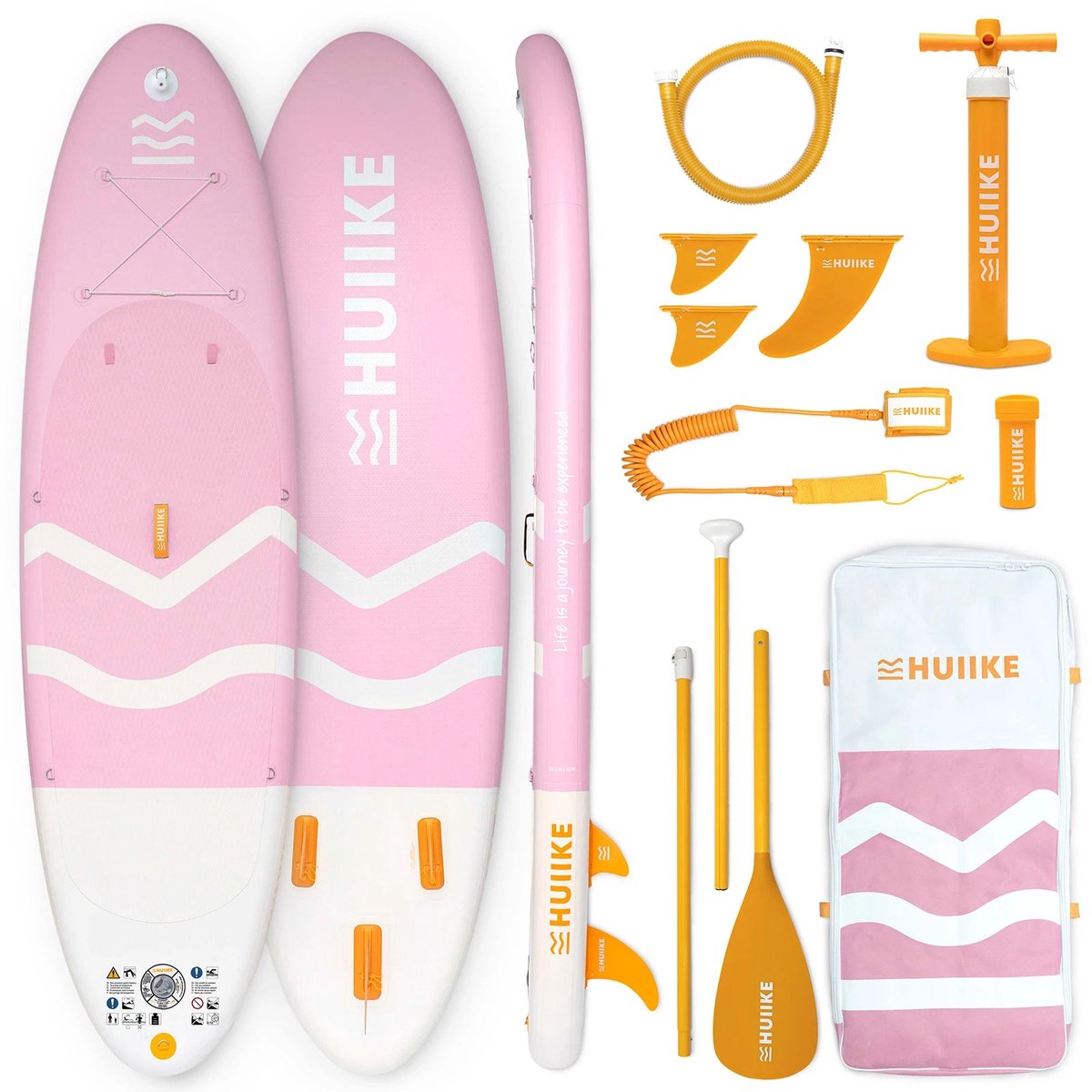 HUIIKE SUP Board - Opblaasbaar Paddle Board met Accessoires, Peddel, Vinnen, Pomp - Stand Up Paddle met Hoge Stabiliteit - 305 x 84 x 15 cm - Max. 130 kg
