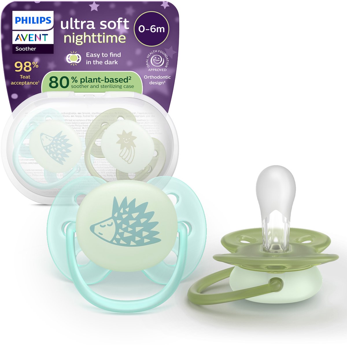 Philips Avent Ultra Soft Nighttime Fopspeen 0-6 maanden