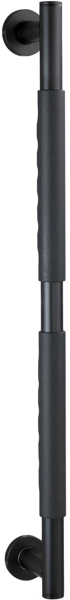 WENKO Wandgreep Secura 65cm zwart RVS met anti-slip softtouch handvat - Veiligheidsgreep - Wandbeugel - Badgreep - Belastbaarheid max. 120 Kg - TÜV getest, gekeurd en gecertificeerd - Zwart