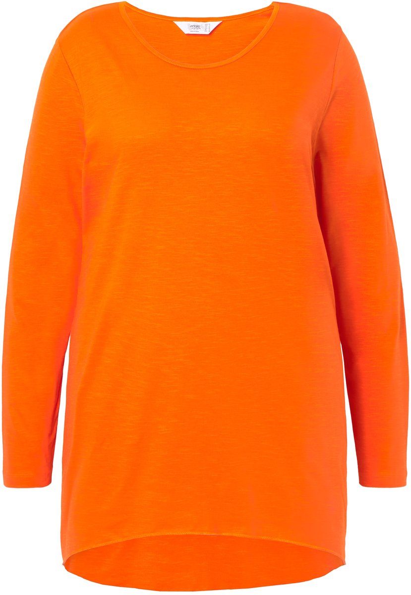 Angel of Style - Dames - longshirt comfortabele pasvorm ronde hals lange mouwen - Oranje - Maat 42