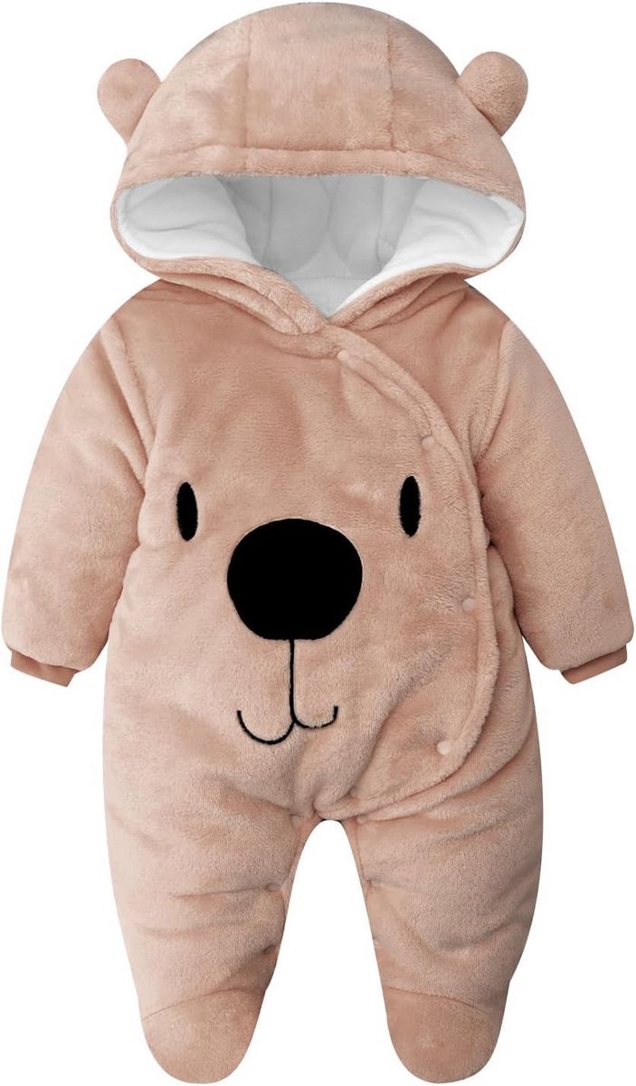 Warme Flanellen Babyslaapzak met Voetjes en Capuchon voor Winter