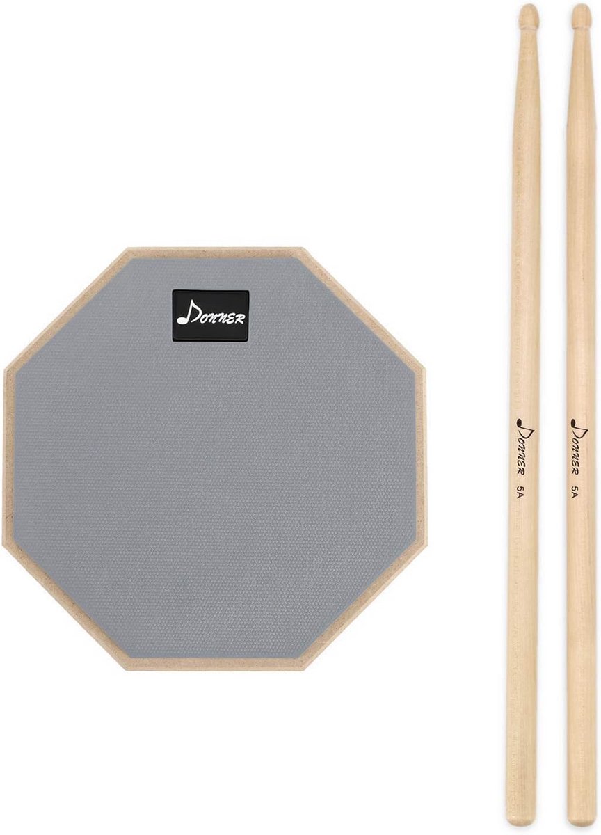 Oefenpad voor Drummers 20,32 cm met Drumsticks - Geluidsarm en Duurzaam