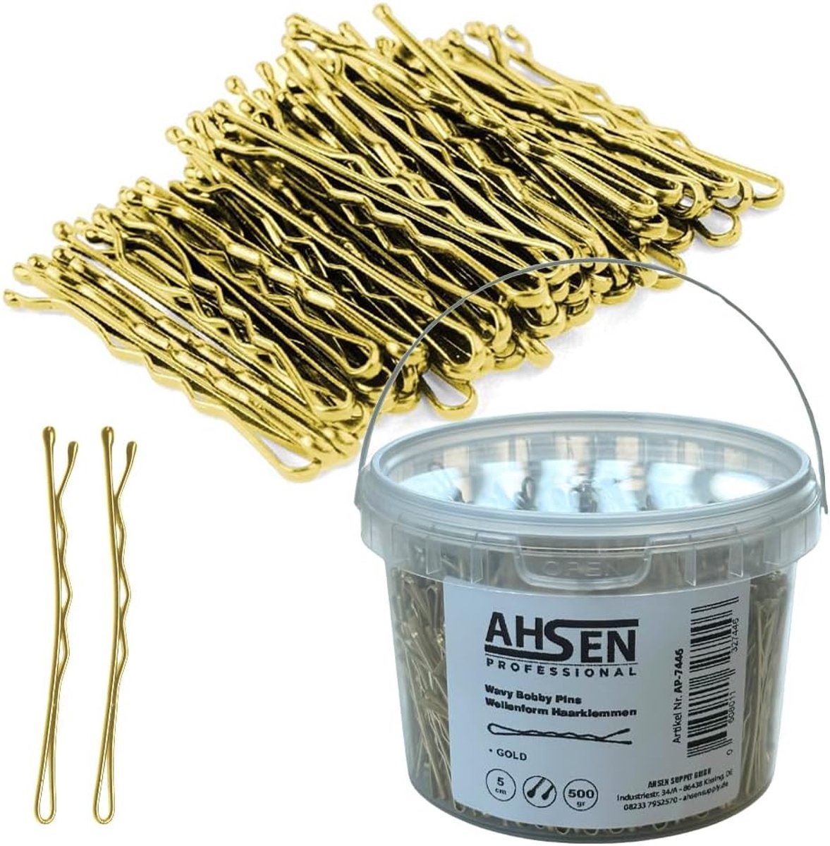 Wavy Bobby Pins 5 cm - Elegante Haarspelden met Opbergdoos