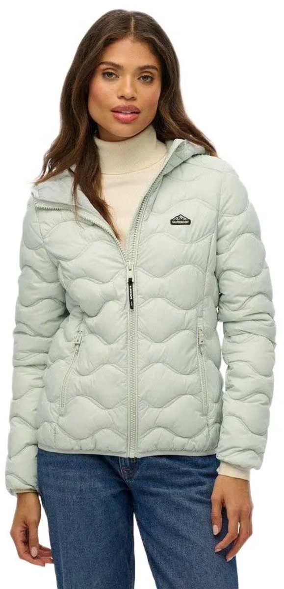 Superdry Gewatteerd Fuji Lite Wave jack met capuchon Dames Gewatteerde jassen Grijs