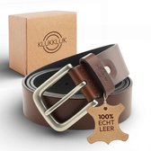 Ceinture Jeans jeans homme cuir cognac - Cuir de buffle - Ceintures homme/femme - Tour de taille 80 cm - Ceinture large - Cuir Résistant - Riem Luxe