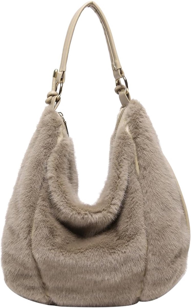 Pluizige Tote Bag voor Vrouwen - Fuzzy Crossbody Tas en Handtas voor Casual Gebruik