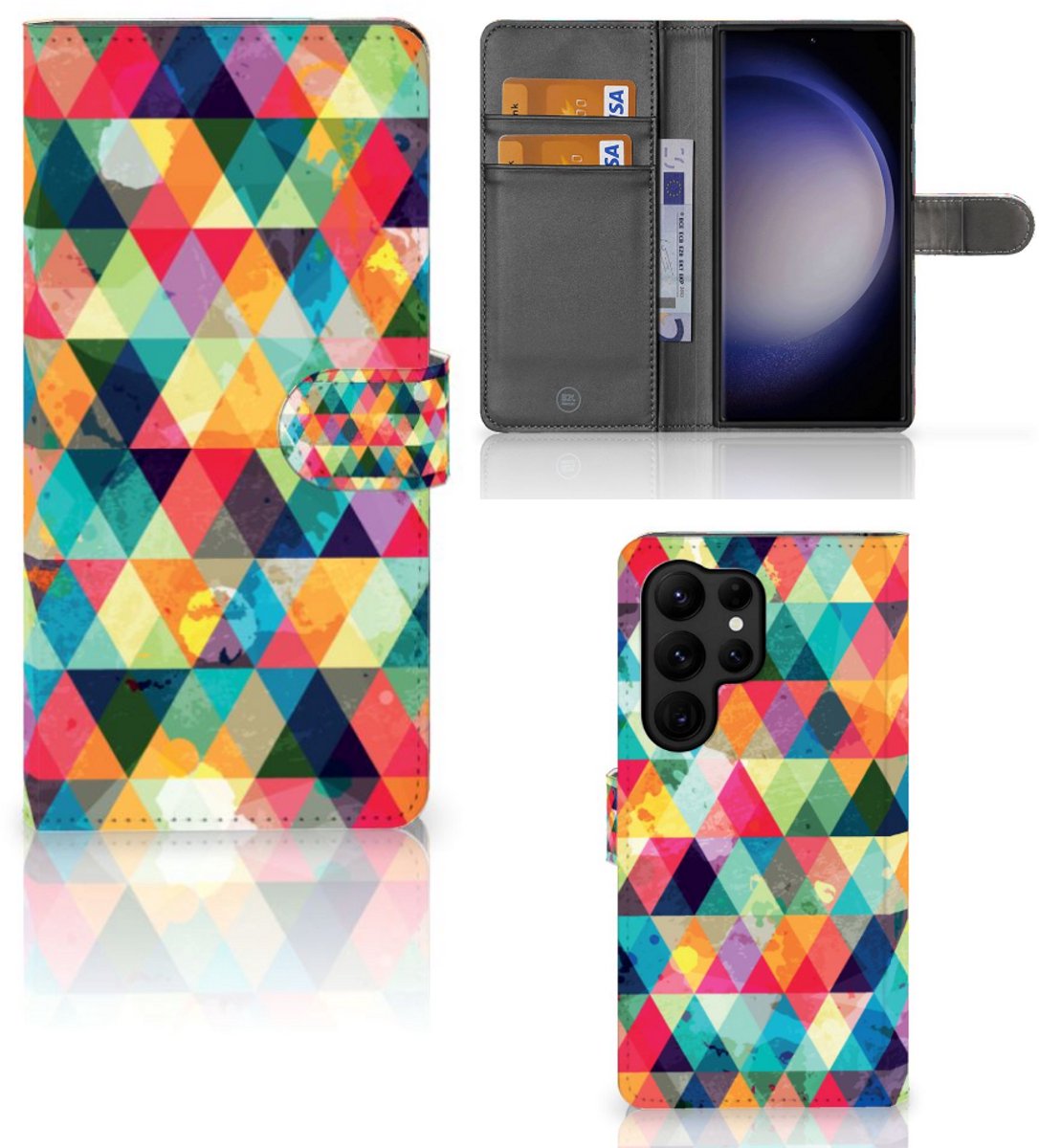 Samsung Galaxy S23 Ultra Telefoon Hoesje Geruit
