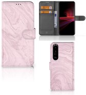 Sony Xperia 1 III Bookcase Marble Pink - Origineel Cadeau Vriendin