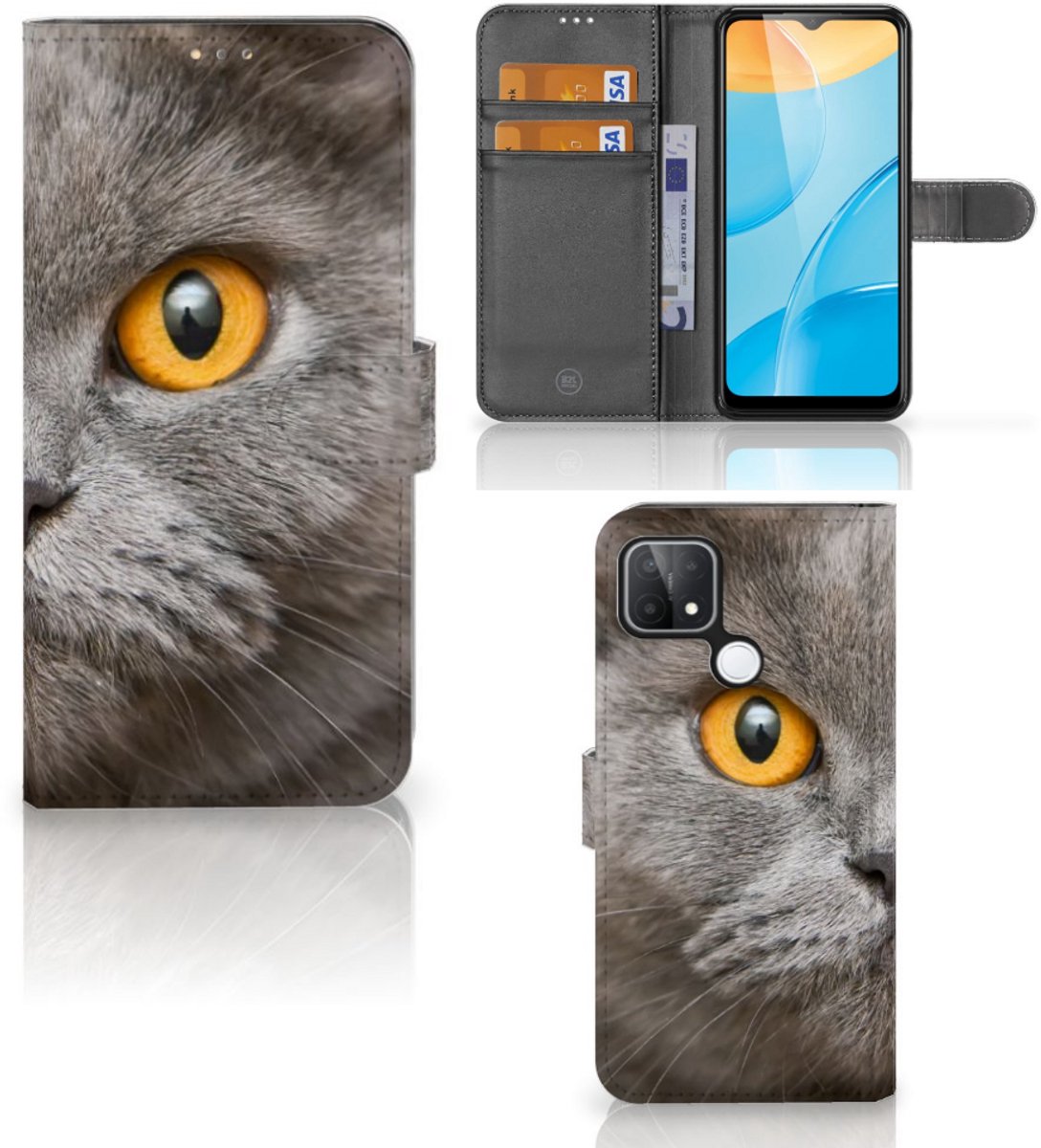 Telefoonhoesje met Pasjes OPPO A15 Britse Korthaar