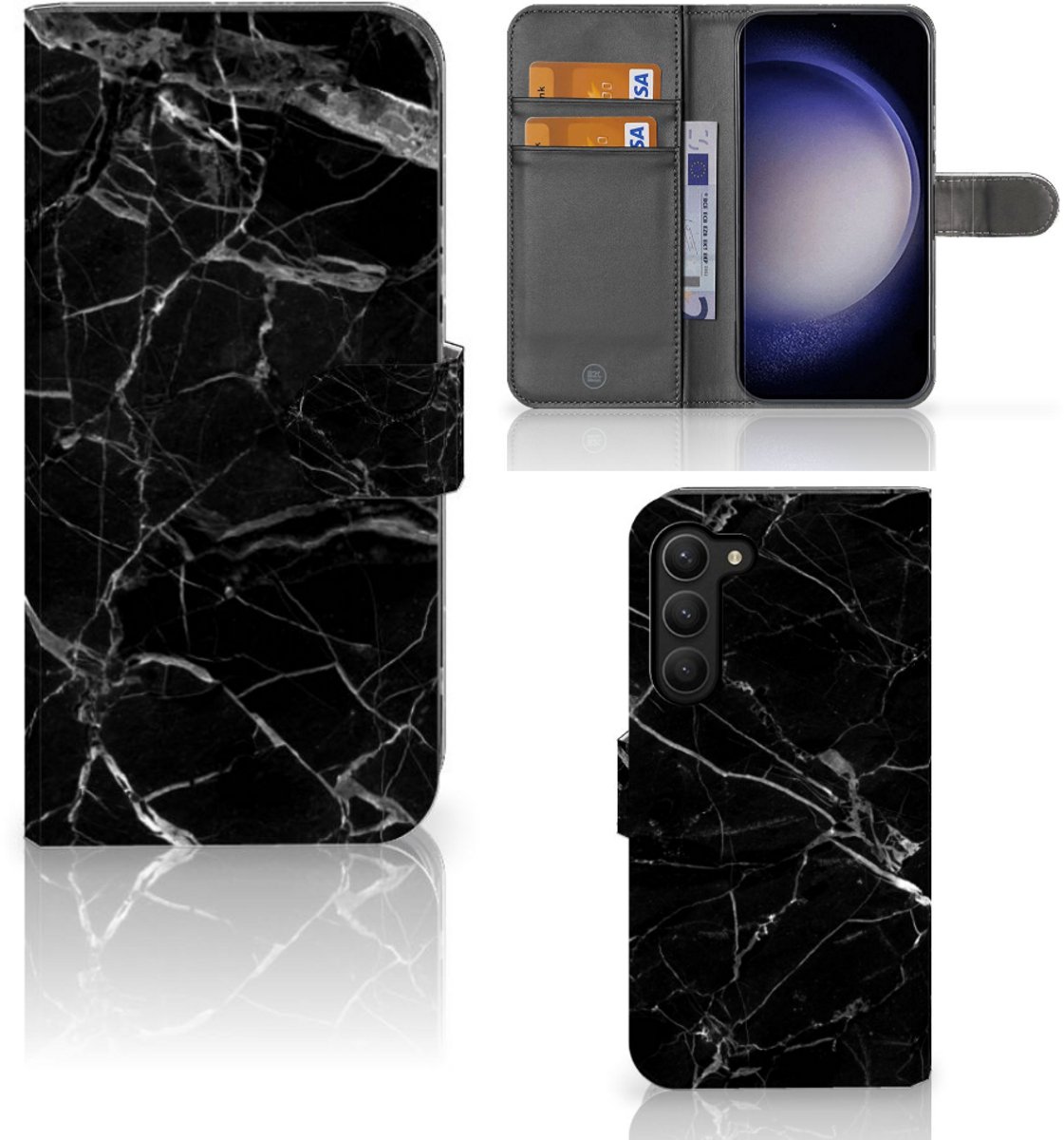 Samsung Galaxy S23 Plus Bookcase Marmer Zwart - Origineel Cadeau Vader