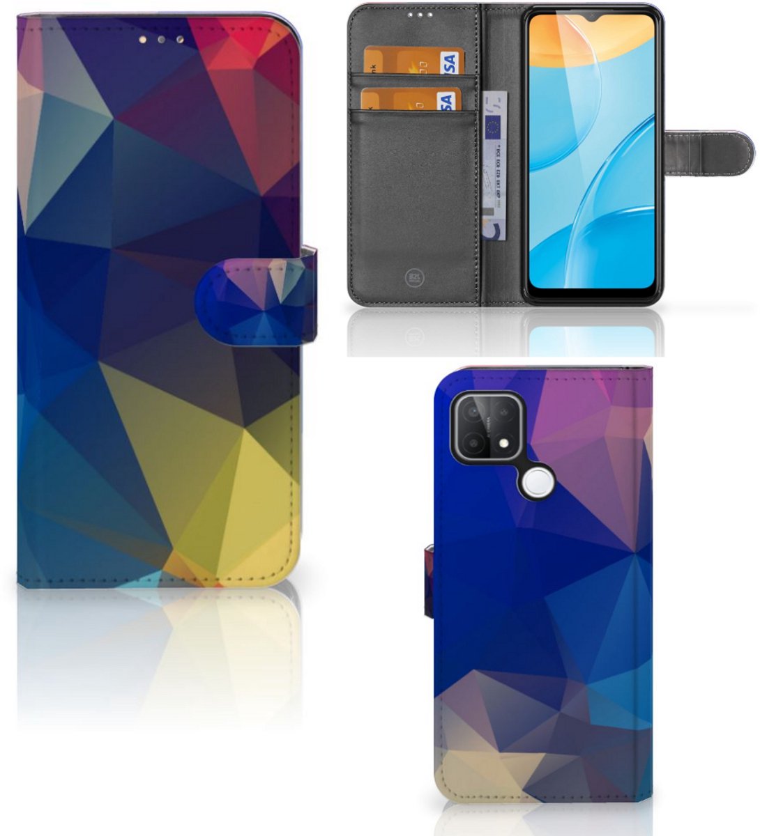 Boekhoesje voor OPPO A15 Book Case Polygon Dark