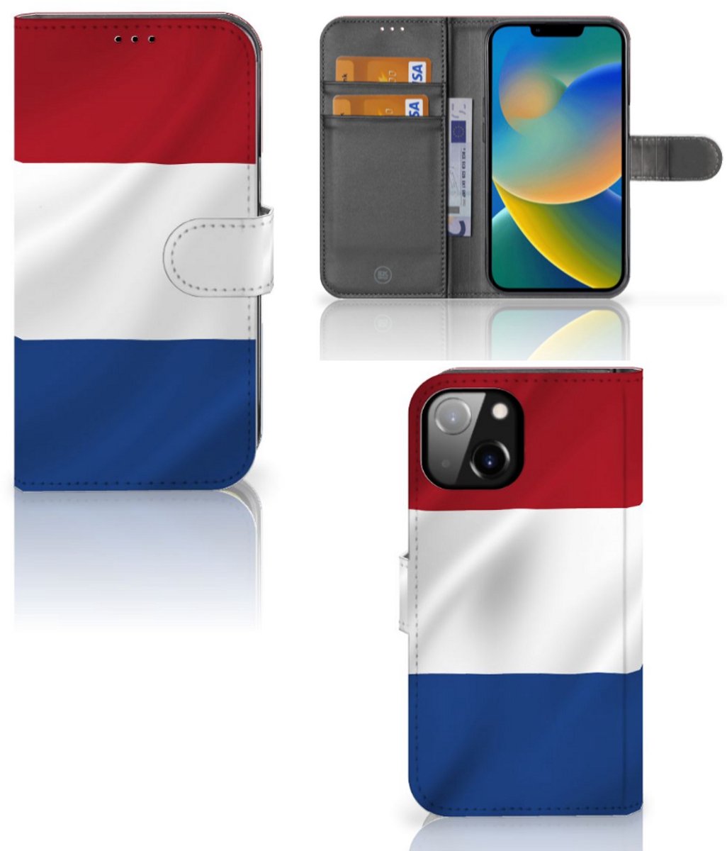 Apple iPhone 14 Bookstyle Case Nederlandse Vlag