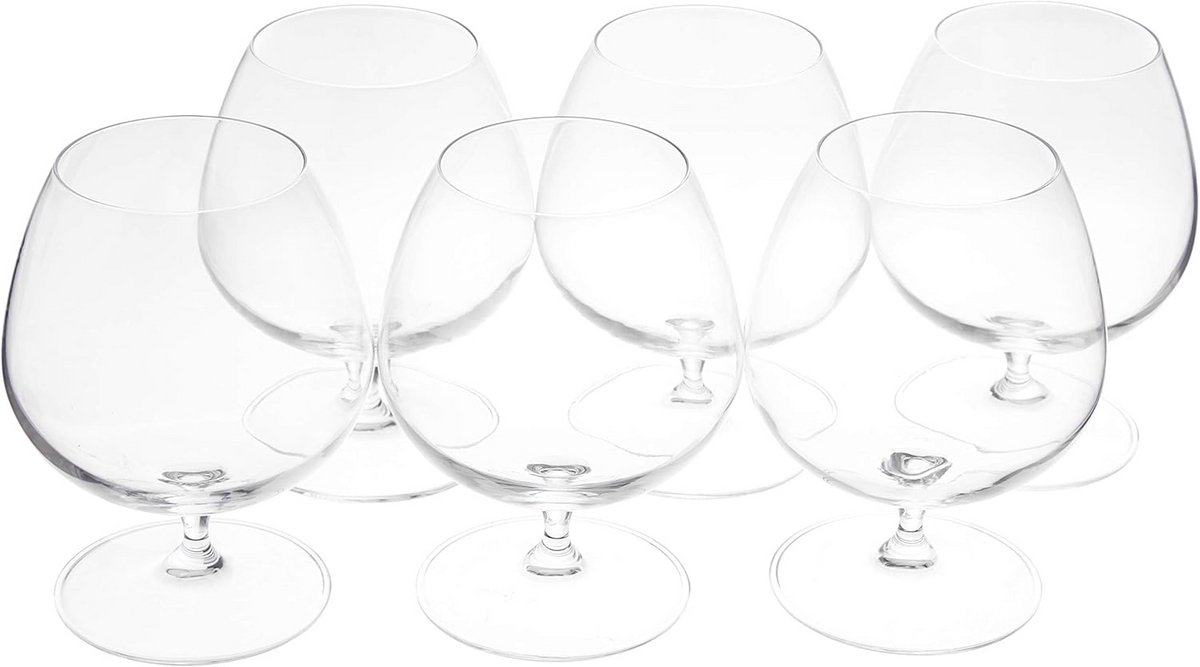 Set van 6 Cognacglazen - Hoogwaardig Kristalglas