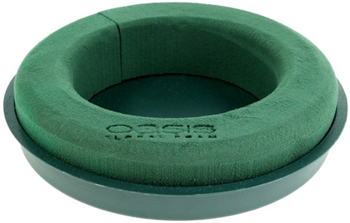 Steekschuim ring met schaal groen Ø30cm H4,5cm 2 st, 2 Stück