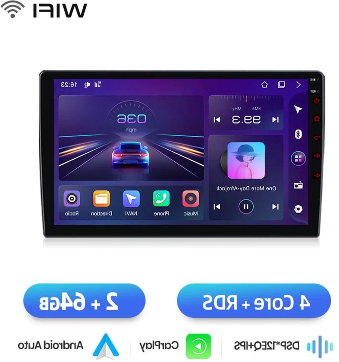 Android Auto Radio – Autoradio – Multimedia Systeem – Navigatie – Touchscreen – 9 Inch HD Scherm – Draadloze CarPlay & Android Auto