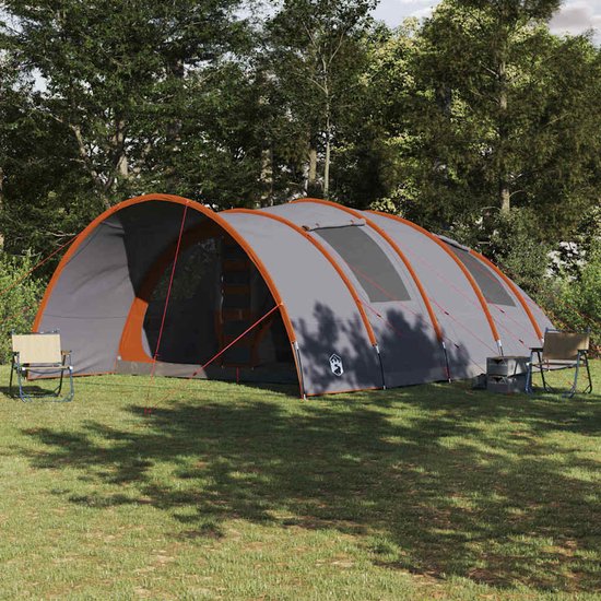 vidaXL - Tunnel - Tent - 8-Person - 8-persoons - Grijs - en - Oranje van Vidaxl — afbeelding 3