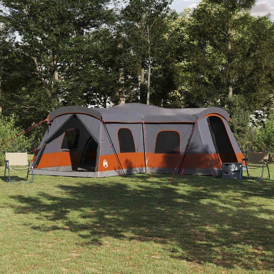 vidaXL - Tent - voor - 16 - personen - 16-persoons - Grijs - en - Oranje — afbeelding 4