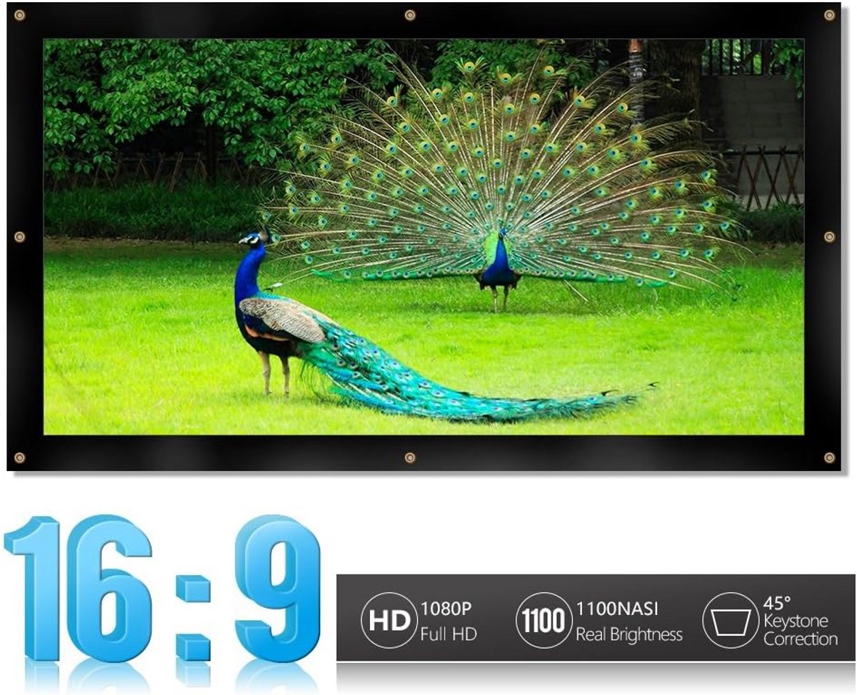 Beamer Canvas Scherm 120-inch Opvouwbaar voor Home Cinema en Presentaties - 16:9/4:3 HD