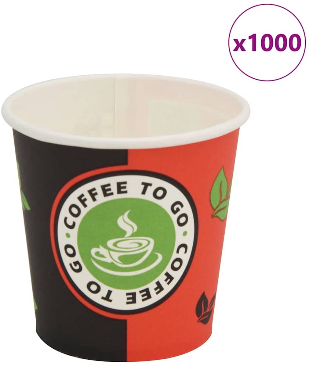 vidaXL - Wegwerp - koffiebekers - papier - 120 - ml - (4 - oz) - 1000 - st