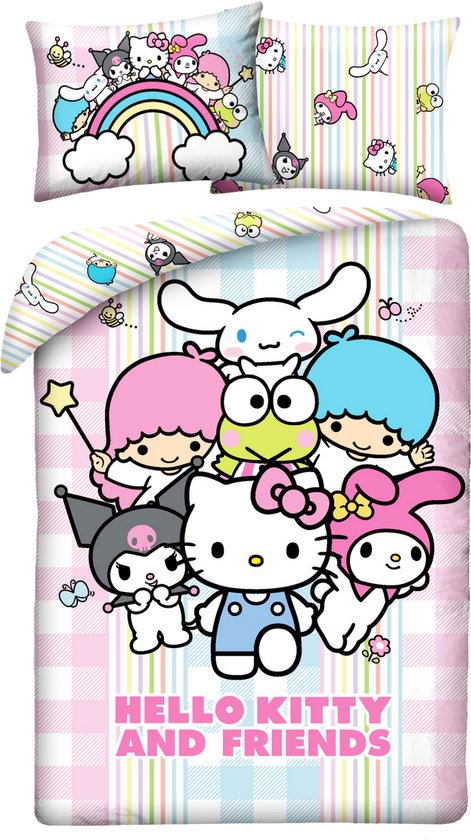 Hello Kitty Dekbedovertrek Friends - 140 x 200 + 70 x 90 cm - Polyester