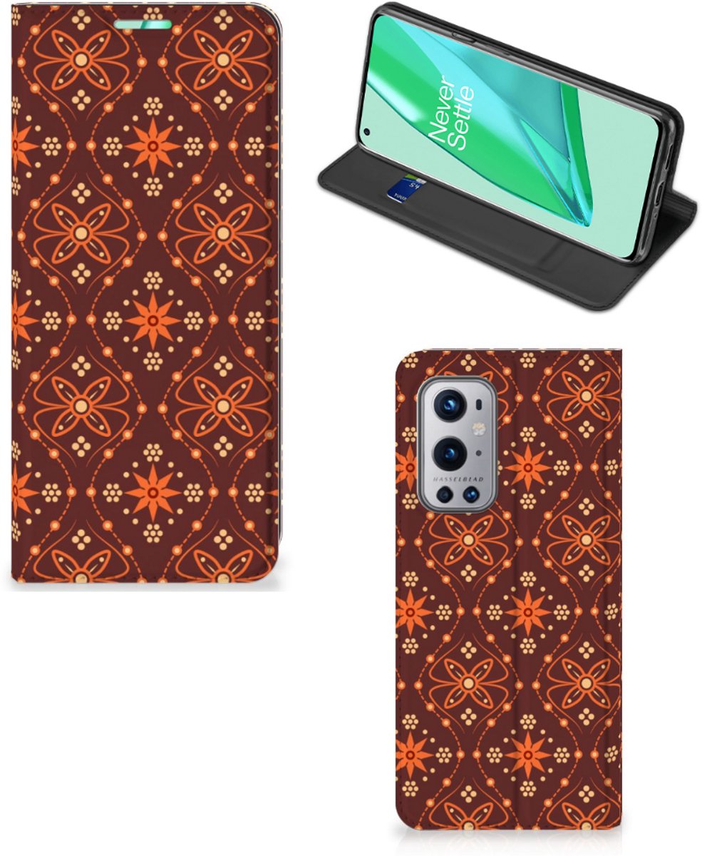 OnePlus 9 Pro Hoesje met Magneet Batik Brown
