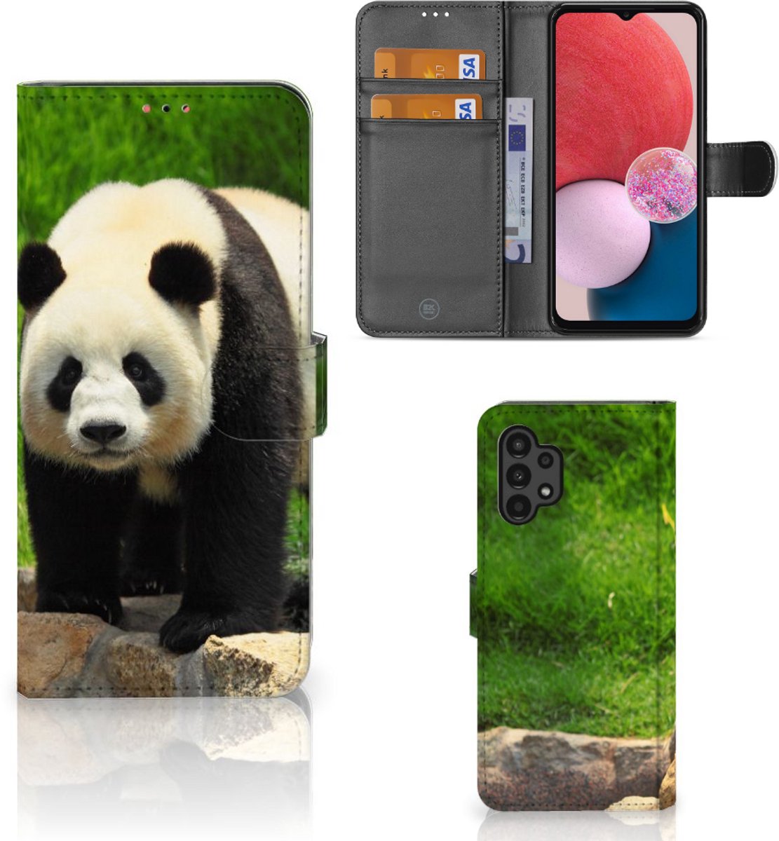 Samsung Galaxy A13 (4G) Telefoonhoesje met Pasjes Panda