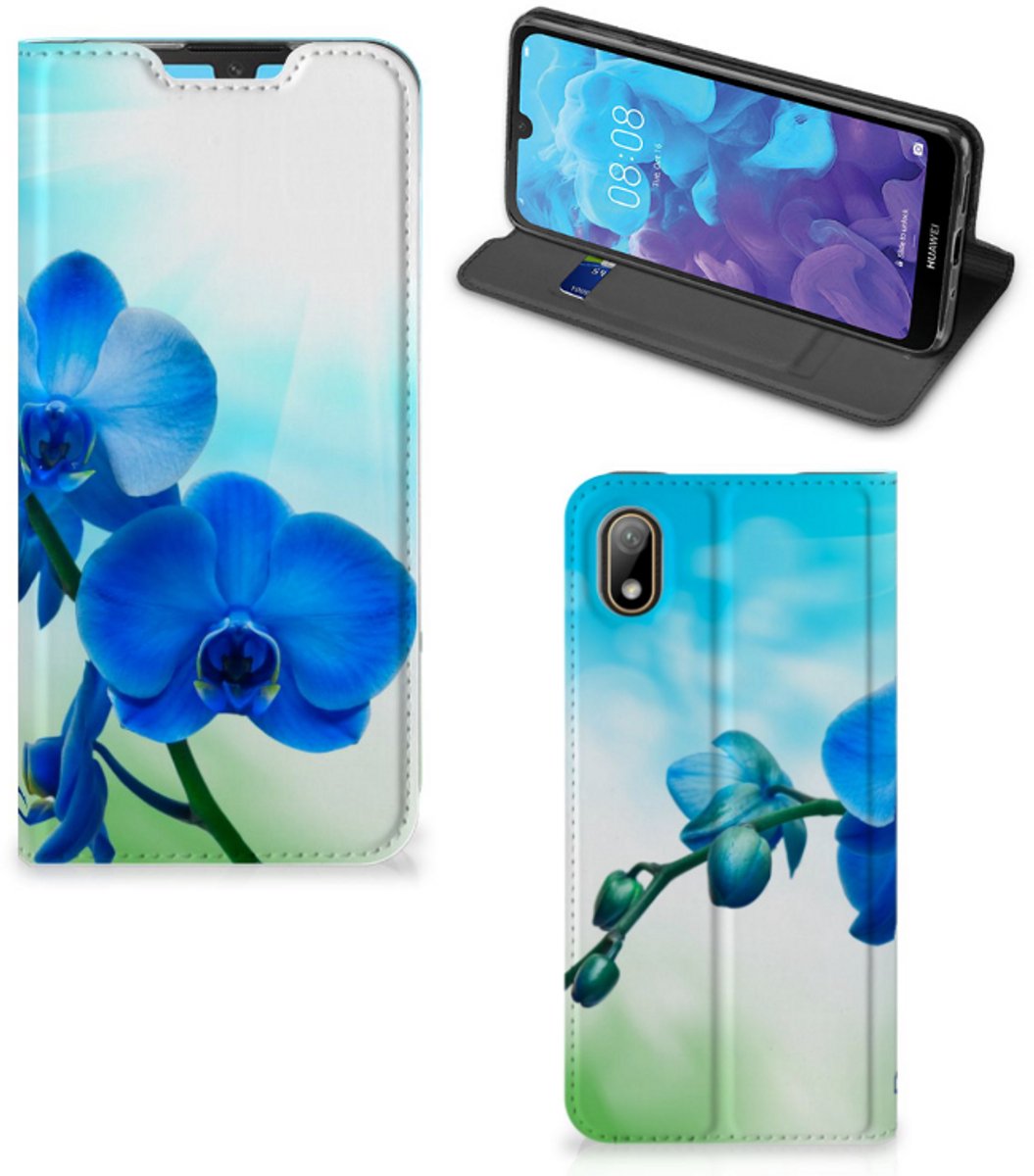 Huawei Y5 (2019) Smart Cover Orchidee Blauw - Cadeau voor je Moeder