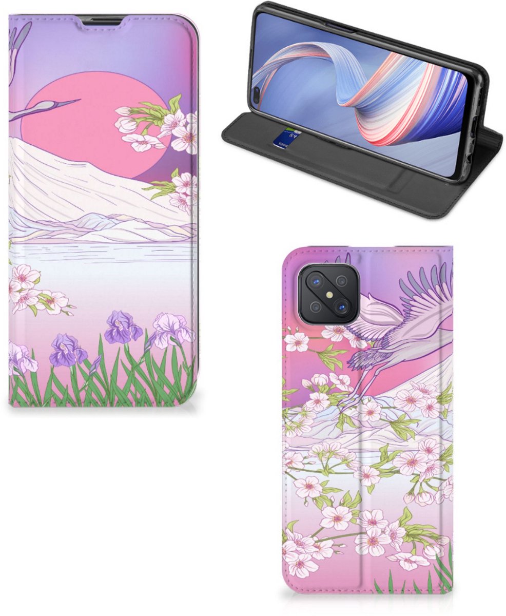 Book Case voor OPPO Reno4 Z 5G Hoesje maken Bird Flying