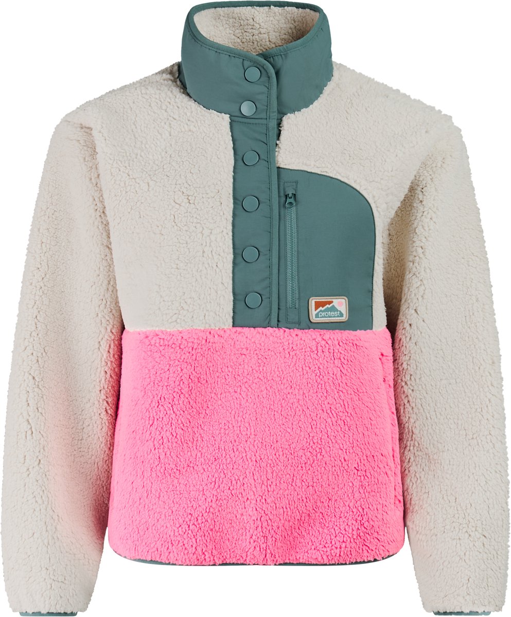 Protest PRTBlizz Top Dames 1/4 rits Loose fit Crème Kitoffwhite