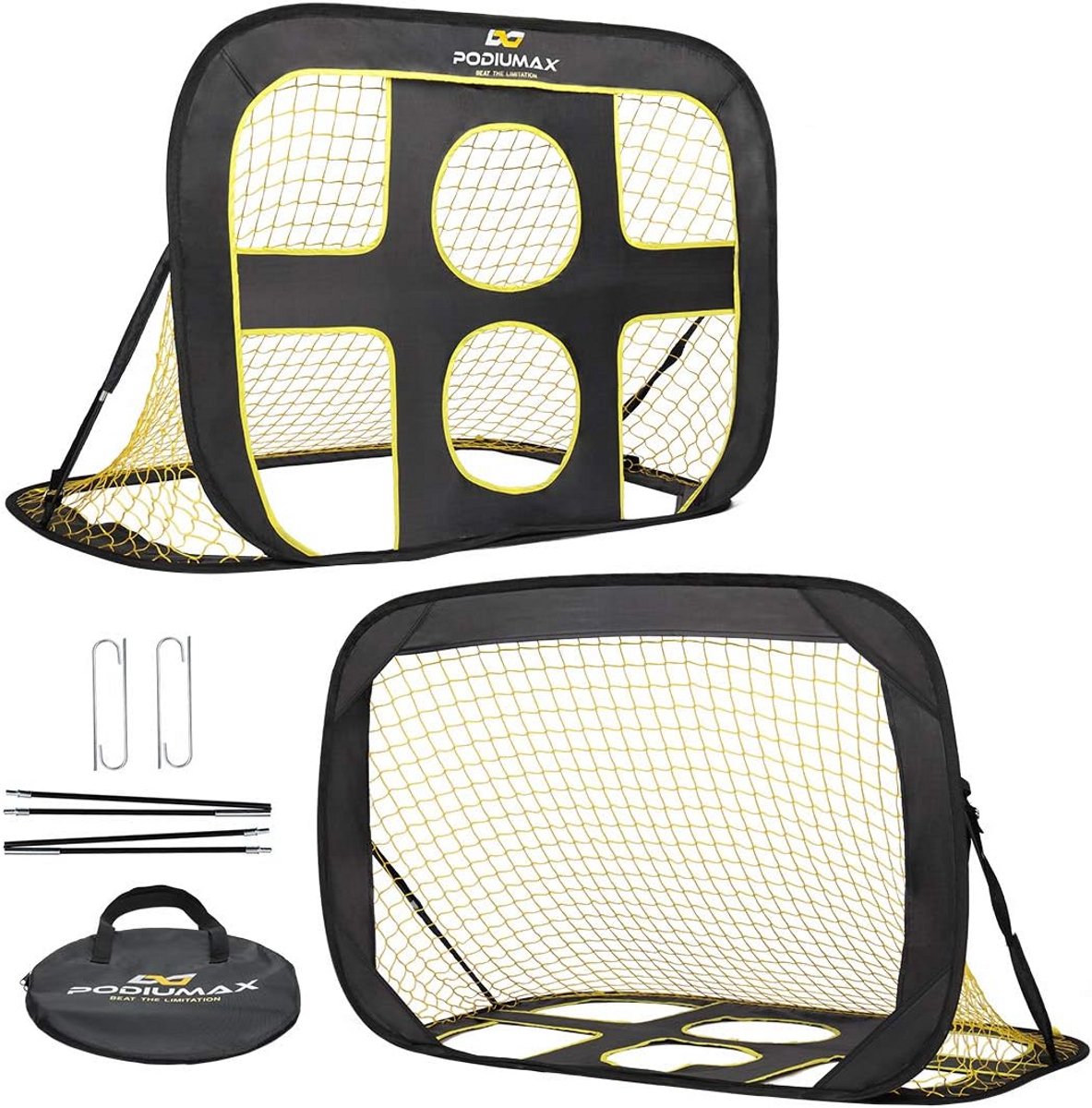 Inklapbaar 2-in-1 Pop-up Voetbaldoel voor Kinderen - 120 cm - Draagbaar en Multifunctioneel