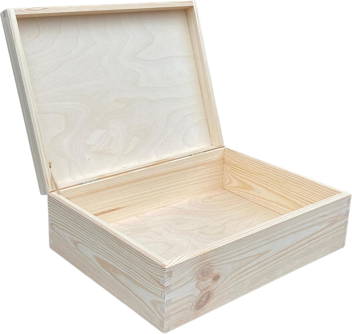 Houten Opbergdoos met Deksel - Grote 40 x 30 x 13 cm - Ideaal voor DIY en Cadeaus