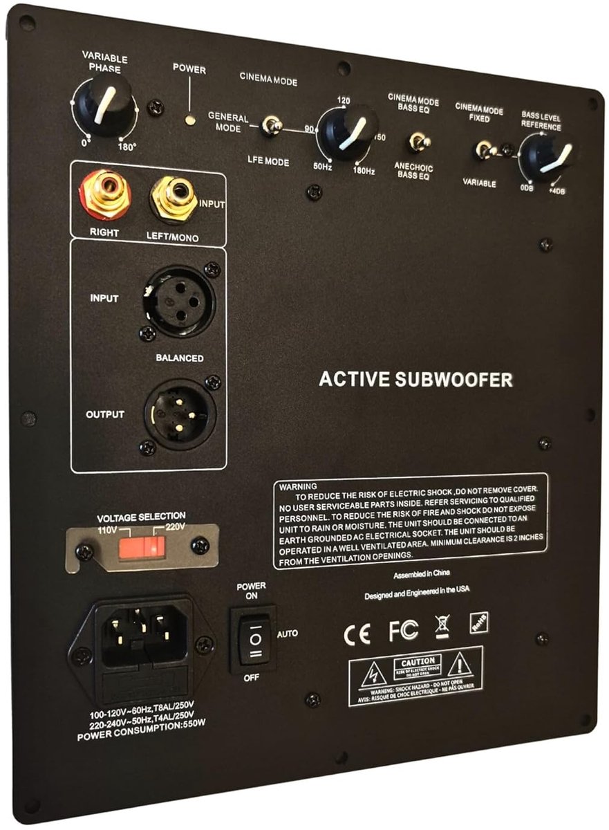 Krachtige 350 W Class D Subwoofer Versterker voor Diepe Bass