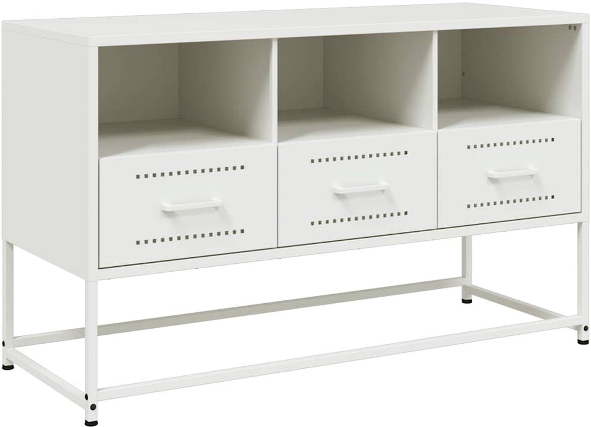 vidaXL - Tv-meubel - 100,5x39x60,5 - cm - staal - wit