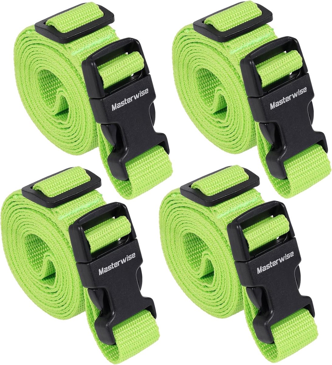 Verstelbare Nylon Riemen met Gesp en Clips - Groen (4 Stuks)