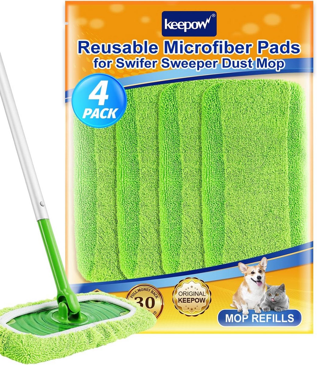 Herbruikbare Dweil Pads voor Vloerwisser - Droog & Nat Dweilen - Extra Dik & Absorberend