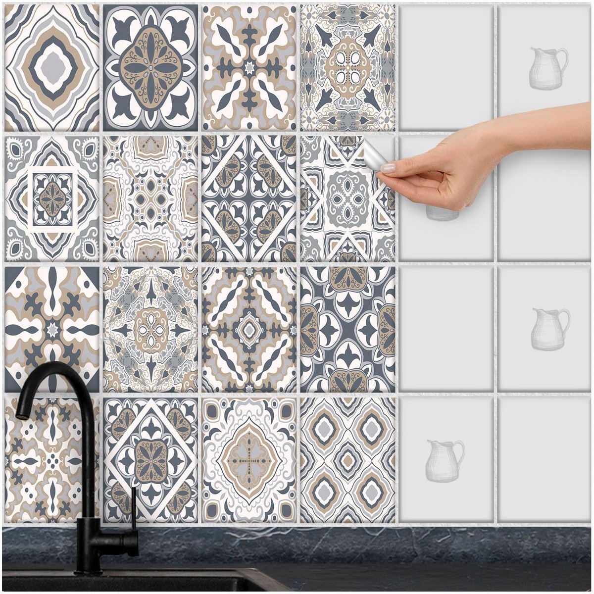Tegelstickers voor Badkamer, Keuken en Toilet | Zelfklevende en Krasbestendige Folie | 16-