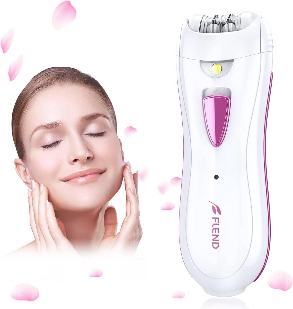 Draadloze Mini Epilator voor Dames - Oplaadbaar Gezichtsepilator met LED Licht voor Pijnloze Ontharing