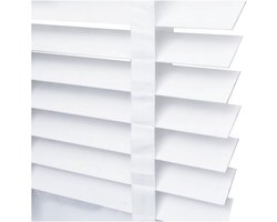 Faux Houten Venetiaanse Jaloezieën - 50 mm Lamellen met Witte Tape voor Thuiswerken (75 cm x 150 cm)