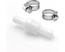 Terugslagklep voor Afvoerslangen - 10 mm Diameter, Geschikt voor Wasmachines en Drogers