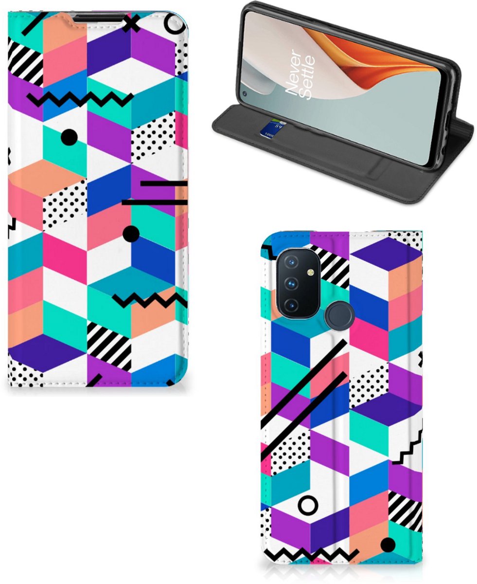 OnePlus Nord N100 Stand Case Blokken Kleurrijk