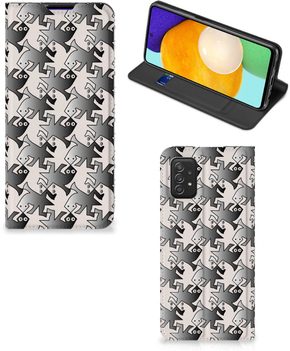 Book Case voor Samsung Galaxy A03s Hoesje maken Salamander Grey