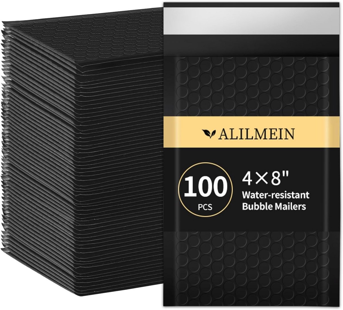 100 Stuks Zwarte Bubbelenveloppen - Zelfdichtend voor Sieraden, Cosmetica en Elektronica