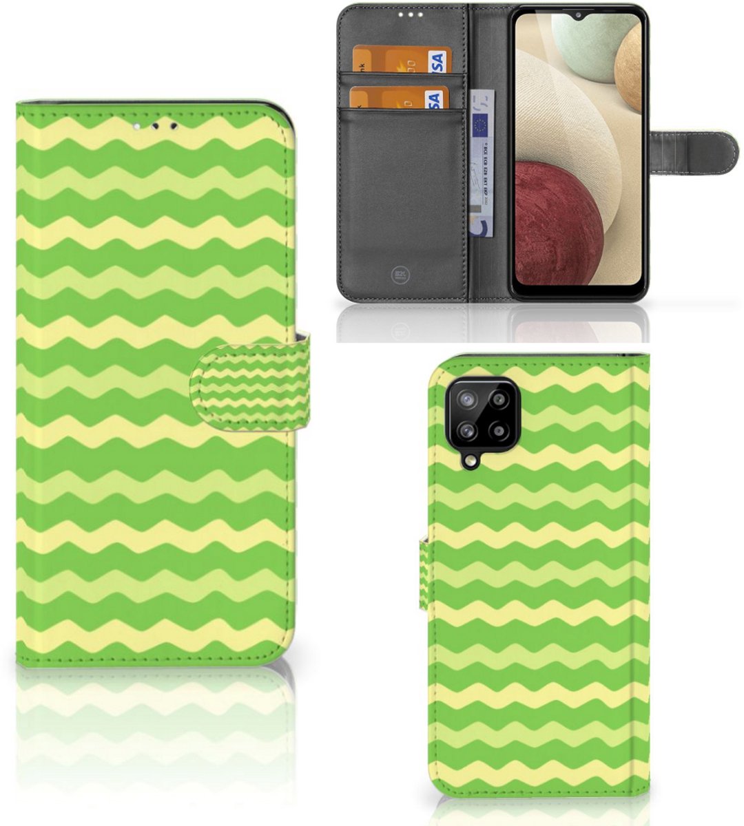 Samsung Galaxy A12 Telefoon Hoesje Waves Green