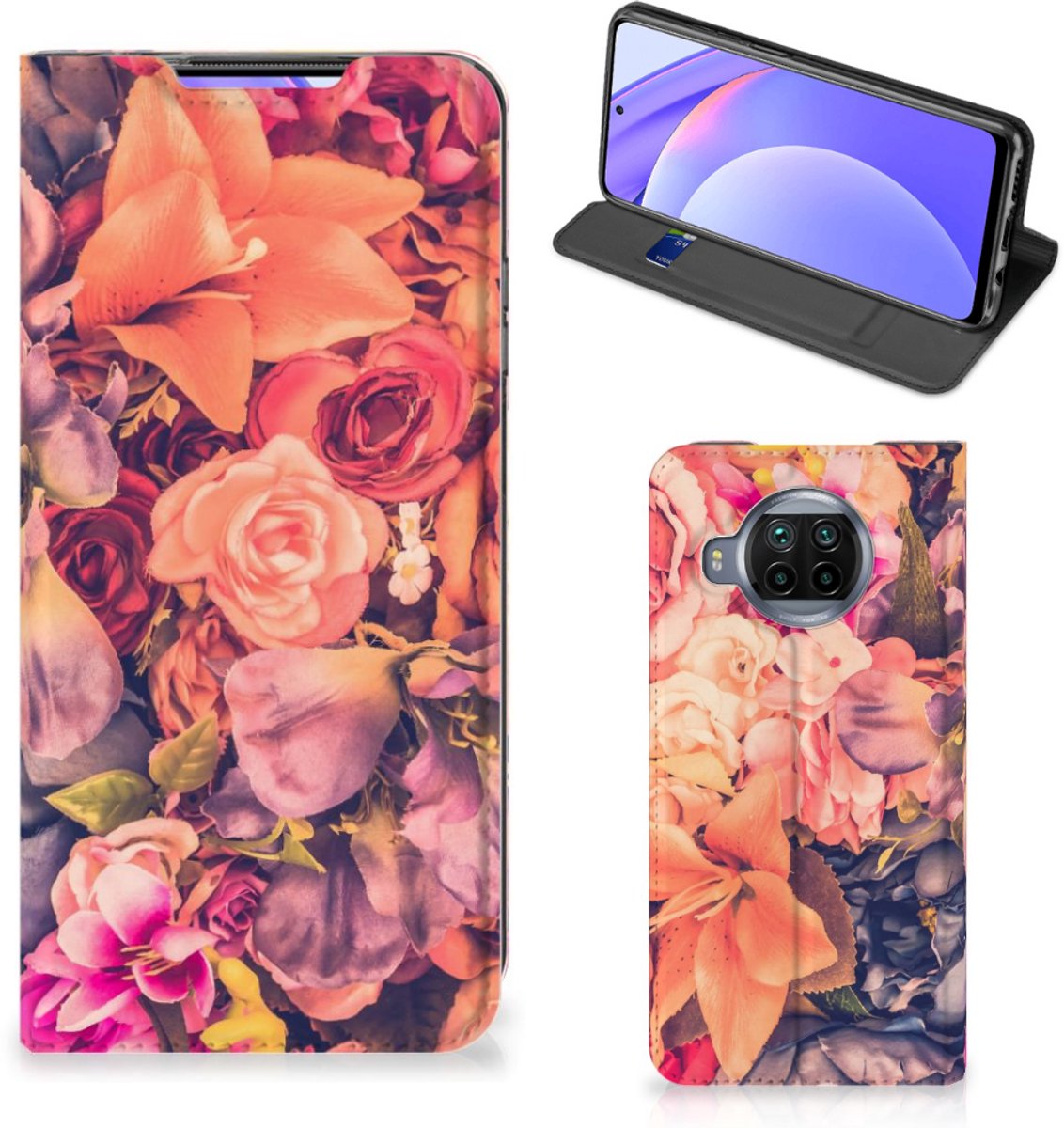 Xiaomi Mi 10T Lite Smart Cover Bosje Bloemen