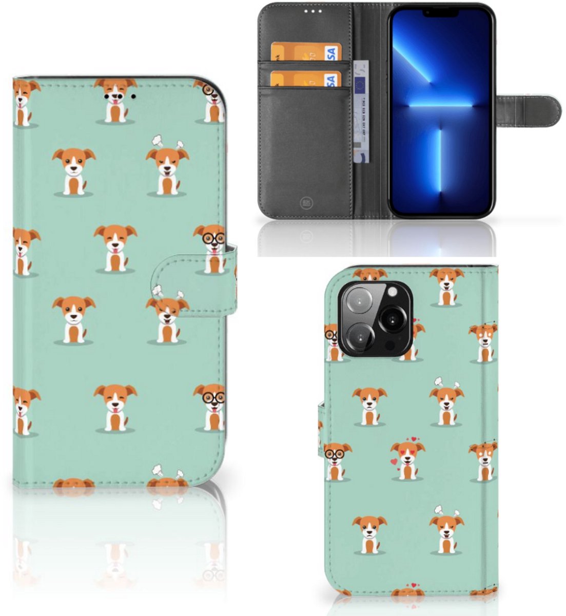 iPhone 13 Pro Max Telefoonhoesje met Pasjes Pups