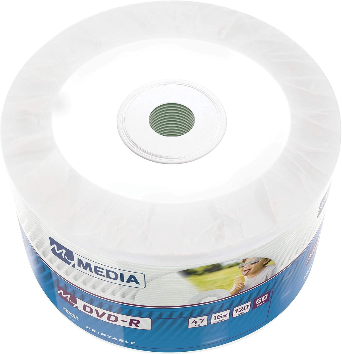 DVD-R 4,7 GB - 50 stuks - Blanco bedrukbaar - 16x brandsnelheid - Lange levensduur